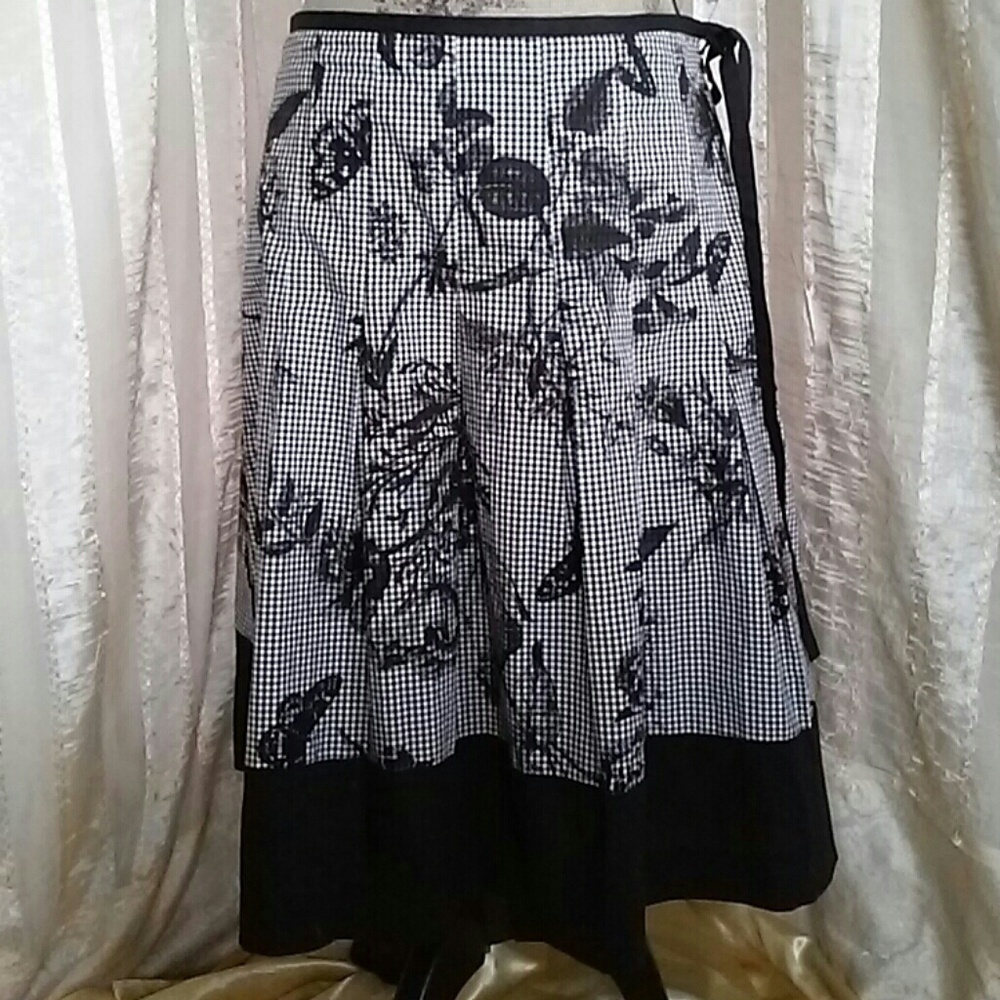Talbots Gingham Floral Women's Skirt